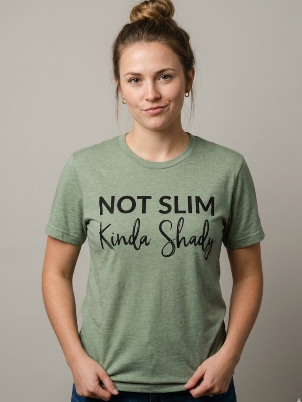 “Not Slim, Kinda Shady” Eminem Heathered Green Tee